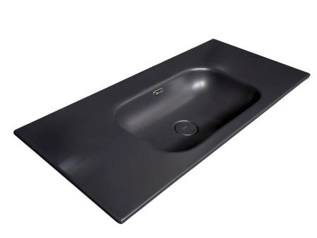 Раковина моноблок Boheme Vallessi 100 антрацит керамика без отверстия 838-100-A без отв