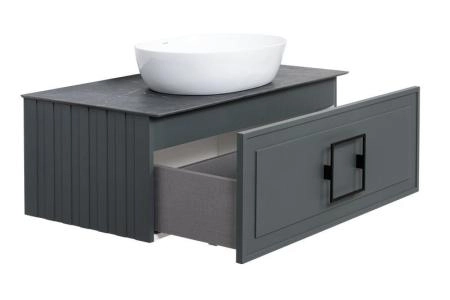 Тумба под раковину LA FENICE Cubo Grigio серая 80 FNC-01-CUB-G-80 серый матовый зелёный матовый