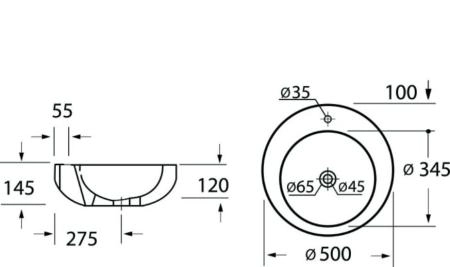 Раковина BelBagno ARIA BB1053LW накладная