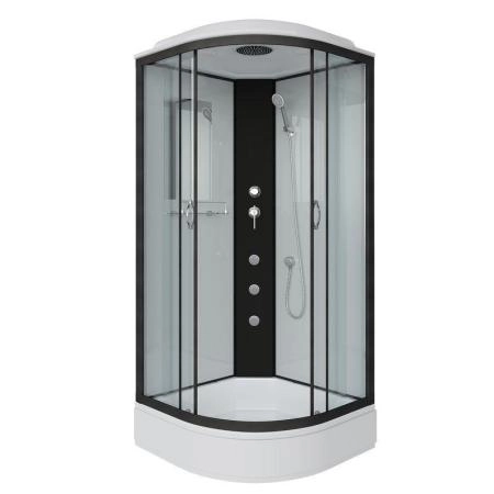 Душевая кабина Niagara NG-6701-14G 900х900х2150 средний поддон 26см стекло прозрачное черные профиля