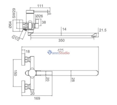Смеситель для ванны Frap F2267-6 черный