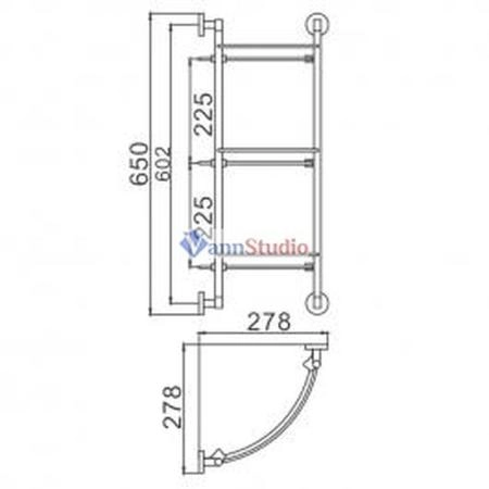 F1707-3 Полка стеклянная Frap для ванной 3-ярусная угловая 250*250