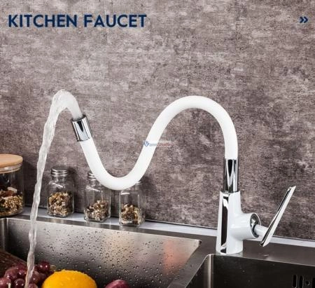 Смеситель для кухни Frap F4458 черный белый