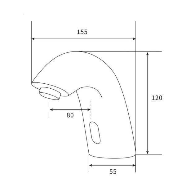 Электронный смеситель beWash Photocell BWAM0BS857 для раковины хром, 220В/6В