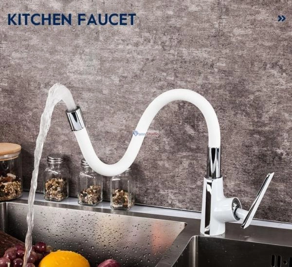 Смеситель для кухни Frap F4458 черный белый