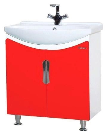 Тумба под раковину Bellezza Лагуна 65 напольная красная