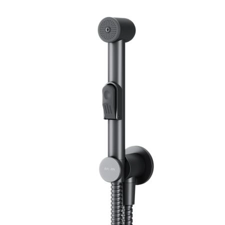 Смеситель, монтируемый в стену с гигиеническим душем AM.PM X-Joy F40H85A22 чёрный