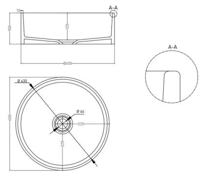 Раковина Salini ARMONIA 02 S-Sense глянцевая 45x45 130112G накладная
