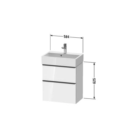 Duravit D-Neo Тумбочка подвесная компакт 58.4x37.2х62.5 см., раковина, 1 ящик, цвет: Black Oak