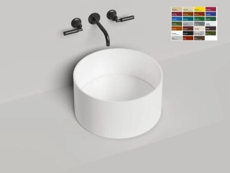Раковина Salini ARMONIA ROUND 02 S-Sense покраска по RAL глянцевая 45x45 130412GF накладная