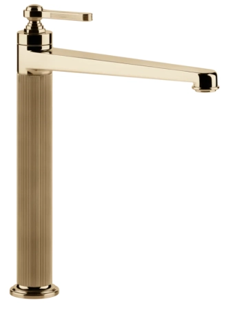 Gessi Venti20 смеситель для раковины высокий, донный клапан, соединительные шланги, цвет Warm Bronze PVD