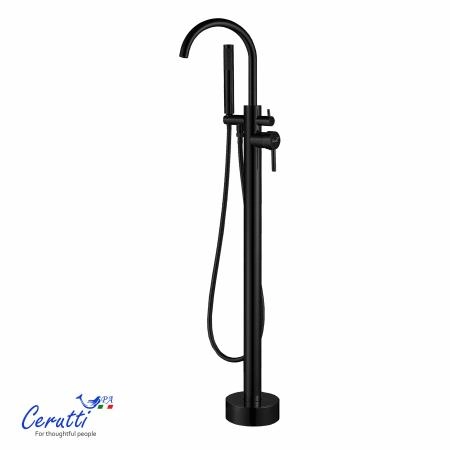 Смеситель напольный Ceruttispa Тобия GG (TOBIA GG) из нержавеющей стали, цвет графит