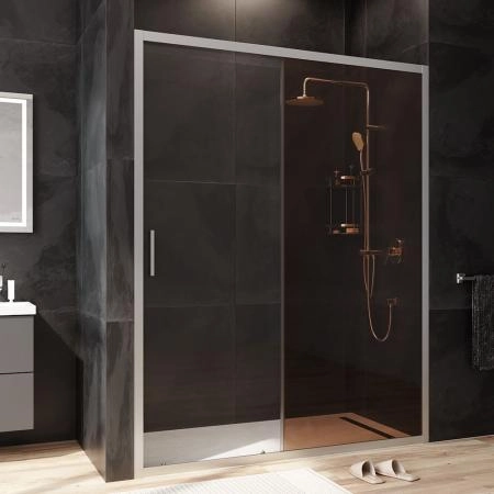 Дверь душевая в нишу AM.PM Gem W90G-150-1-195MBr прозрачное, бронзовое; профиль хром матовый
