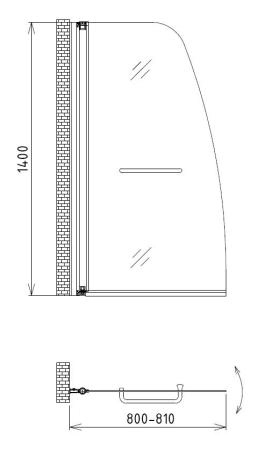 Шторка на ванну Gemy New Rockcoco S03200 80 см