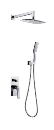 Смеситель встроенный + верхний душ + ручной душ Boheme ХРОМ 374