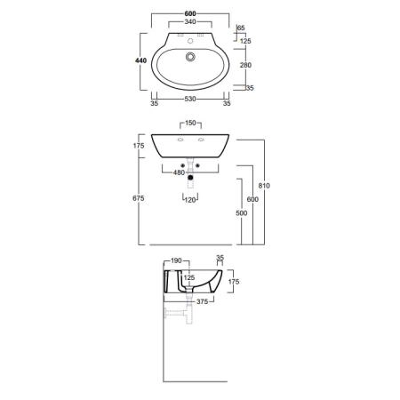 Simas Lft Spazio Раковина 60 см, 1 отв., цвет: белый