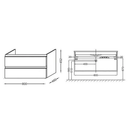 Тумба под раковину Jacob Delafon VOX 2 EB2028-RA-E16 80 см цвет ореховое дерево