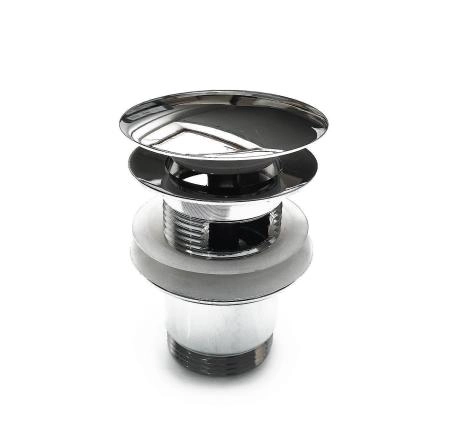 Донный клапан нажимной с переливом Potato P62, хром