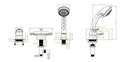 Смеситель на борт акриловой ванны Boheme Niagara бронза 397
