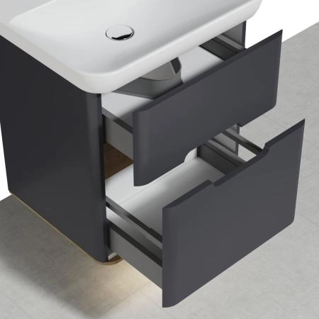 Тумба с раковиной  VitrA Sento  60834 65 см матовая антрацит МДФ