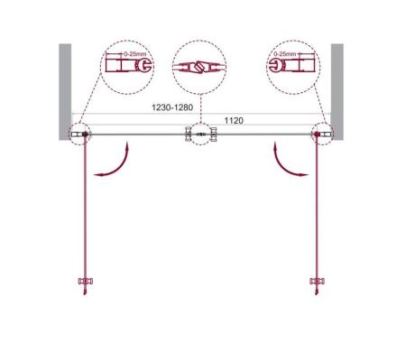Душевая дверь BelBagno ETNA 130 прозрачное стекло 6 мм профиль хром ETNA-B-2-130-C-Cr