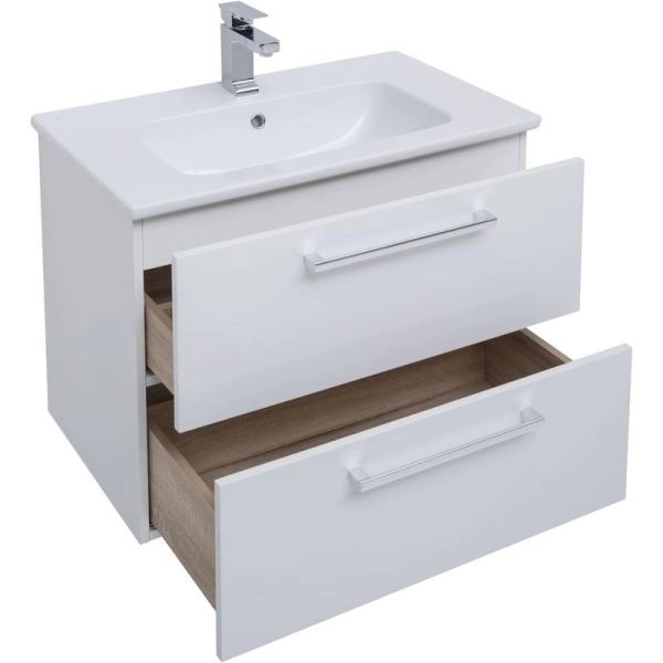 Тумба Dreja GIO 80 см под умывальник белый глянец, подвесная