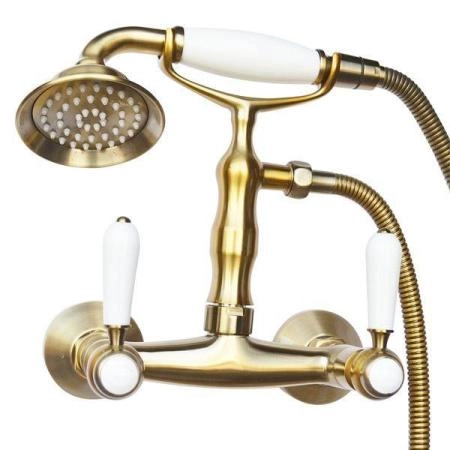 Смеситель Magliezza BIANCO 50111-4-br для душа в комплекте с лейкой TL-4-br бронза