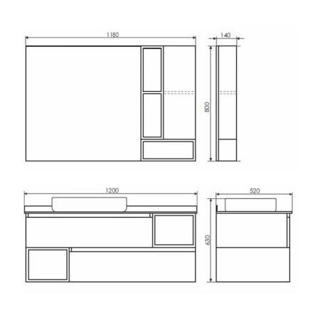 Зеркало шкаф Comforty Прага-120 дуб белый