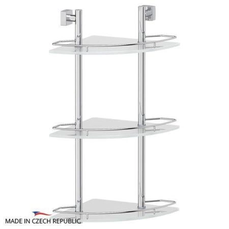 Полка угловая FBS Esperado ESP 073 3-х ярусная 28 cm матовое стекло, хром