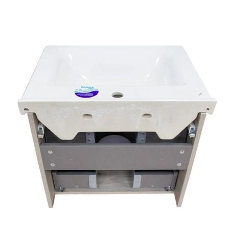 Тумба с раковиной Comforty Парма-60 дуб дымчатый с раковиной Миранда 60