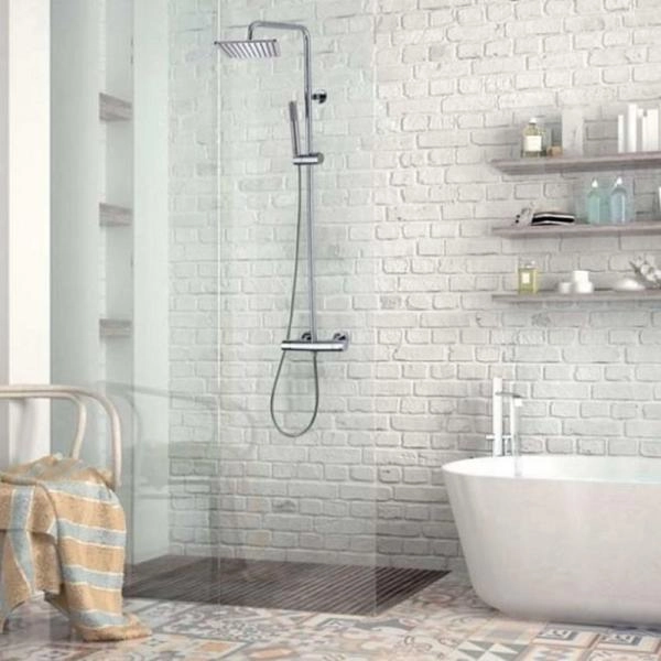 Душевая система Bossini Cosmo L10103.030 с термостатом, верхний душ 230х230 мм, ручной душ, хром