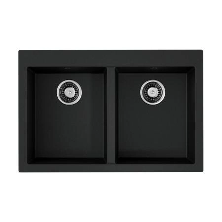 Кухонная мойка Omoikiri Bosen 80-2-BL Tetogranit/черный 4993836