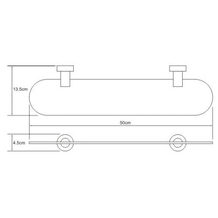 Полка WasserKraft Donau K-9424 стеклянная 50 см хром