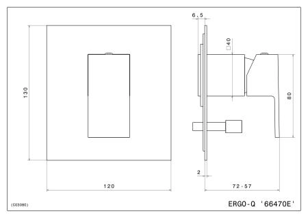 Встроенный смеситель Kerama Marazzi FUTURA ФУТУРА 66470EKM.01.093 для душа с переключателем на два потока, матовый черный