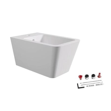Alice Hide Square Биде подвесное 55х35см., с набором для крепления, цвет: белый матовый