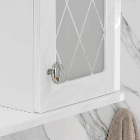 Зеркало-шкаф с LED подсветкой Volna Milena 55 правое белый глянец