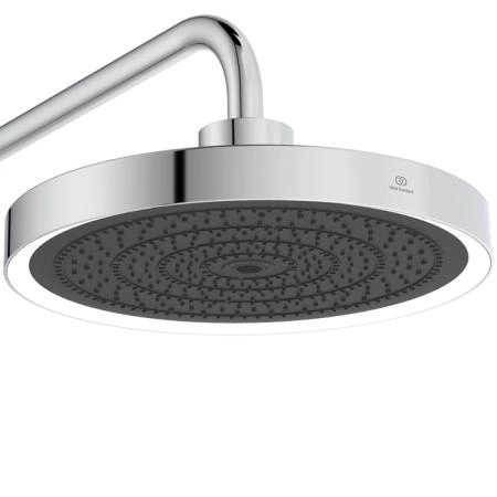 Ideal Standard Solos Душевая система с термостатическим смесителем, держатель для лейки, 3-функциональный (Rain, Silkrain, SecondSkin) круглый пластиковый верхний душ 33см., ручной душ 3-х фукциональный, шланг 175см., цвет: хром
