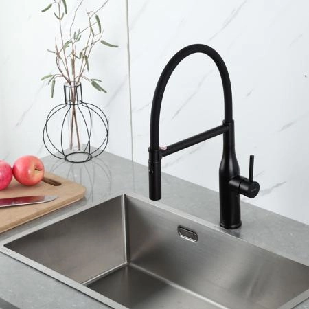 Смеситель GAPPO G4098-26 для кухни с гибким изливом, черный