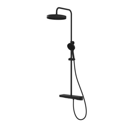 Душевая стойка Vincea Inspire VSFS-3I12TMB термостатическая с изливом, 30см верх.душ, черный