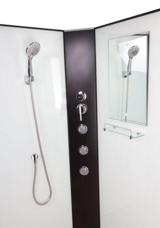 Душевая кабина Niagara NG-6701-14BKG 900х900х2000 средний поддон 26см стекло прозрачное черные профиля