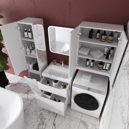 Колонна универсальная Style Line Марелла L с корзиной, Люкс антискрейтч белый глянец, PLUS