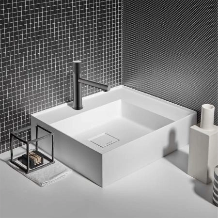 Смеситель Vincea Groove VBF-4G1GM для раковины , вороненая сталь