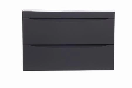 Тумба подвесная Style Line Бергамо мини 90 (2 ящ.) Люкс антискрейтч черный, PLUS