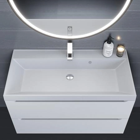 Раковина кварцевая Uperwood Classic Quartz 90 см, белая матовая, жасмин