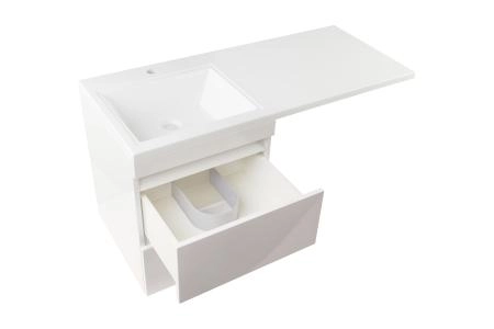 Тумба под раковину Style Line Elfante Даллас 110 Люкс белая, PLUS,подвесная