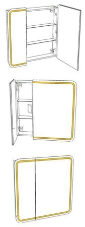 Зеркало-шкаф LED Corozo Алабама 80/С универсальное, белое