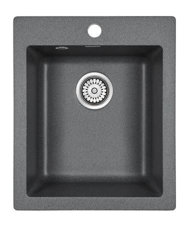 Мойка для кухни Paulmark LEER, PM104249-DG, графит, 415х490 мм