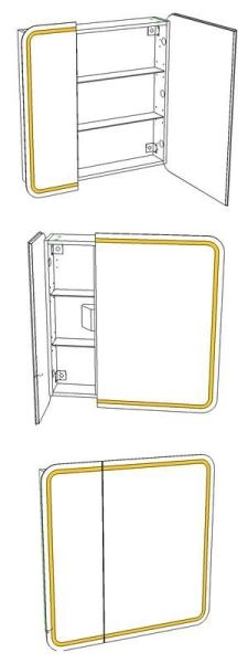 Зеркало-шкаф LED Corozo Алабама 80/С универсальное, белое