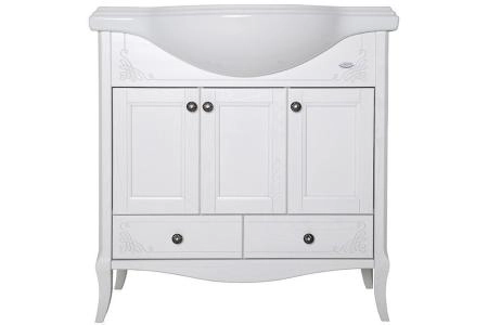 Тумба под раковину ASB-Woodline Салерно 80 патина серебро