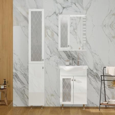 Тумба для ванной Volna Milena 55.2D напольная (Балтика) раковина отдельно